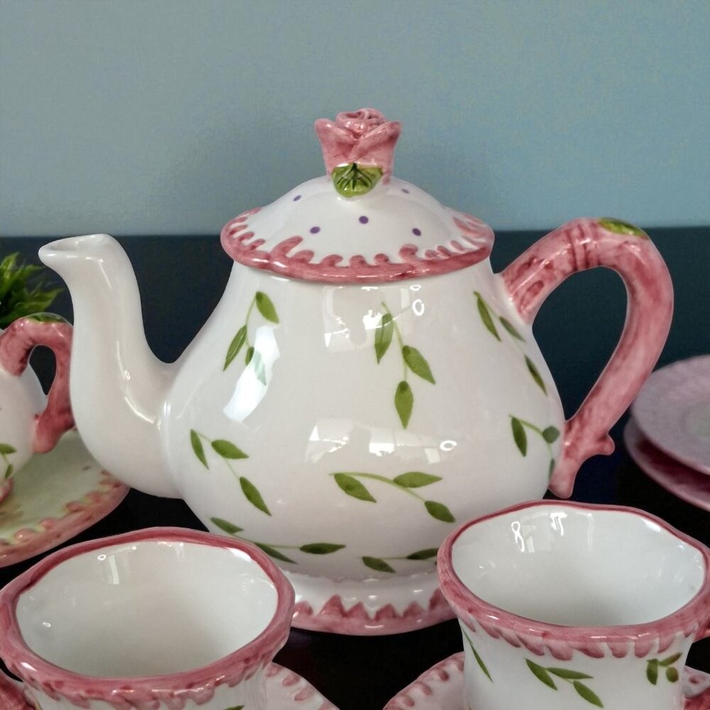 Milson And Louis Hand Painted Original Tea Set Ceramic Tea Party Teapot & More - Picture 7 of 13
